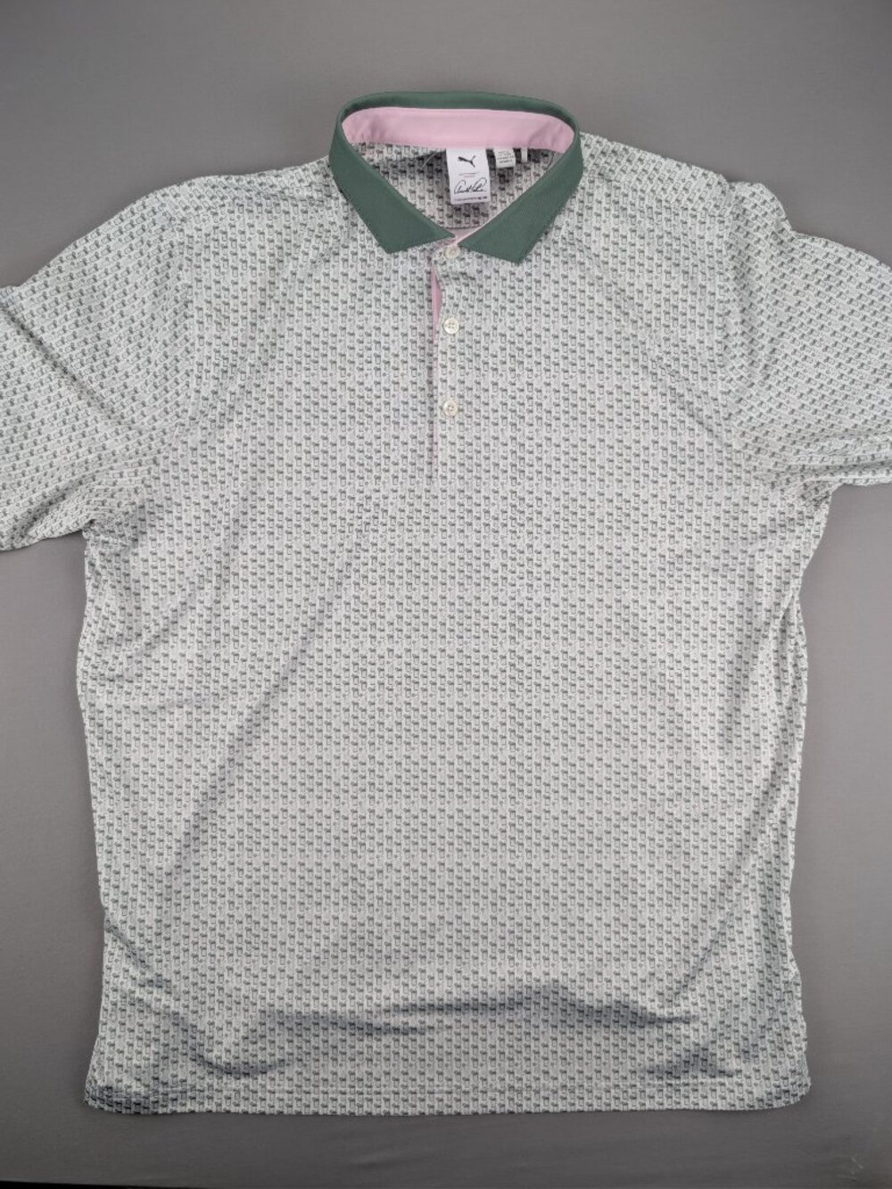 Puma x Arnold Palmer Iced Tea Allover Green Collar Performance Polo - XL